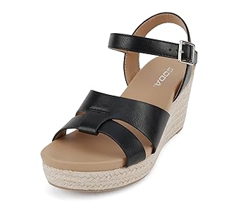 Amazon.com | Soda “Front” ~ Women Round Toe Cross Band Low